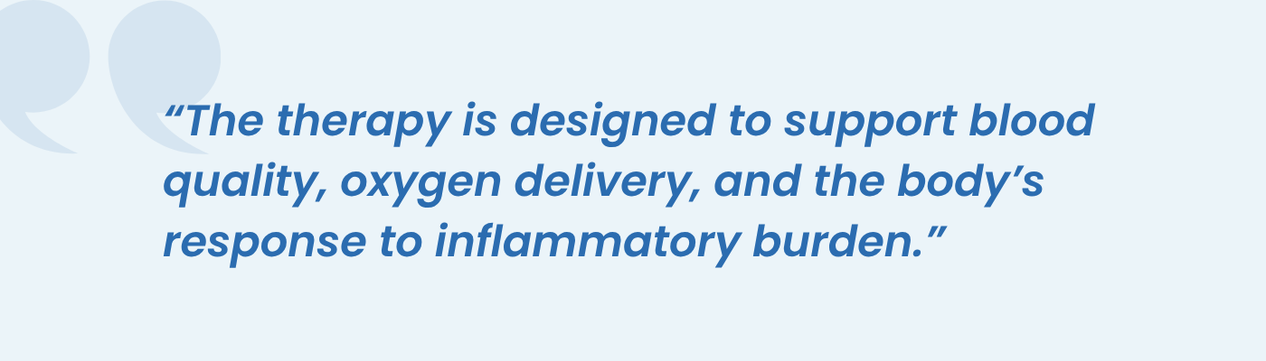Quote on Cellular Plasma Recharge supporting blood quality, oxygen delivery, and inflammation response