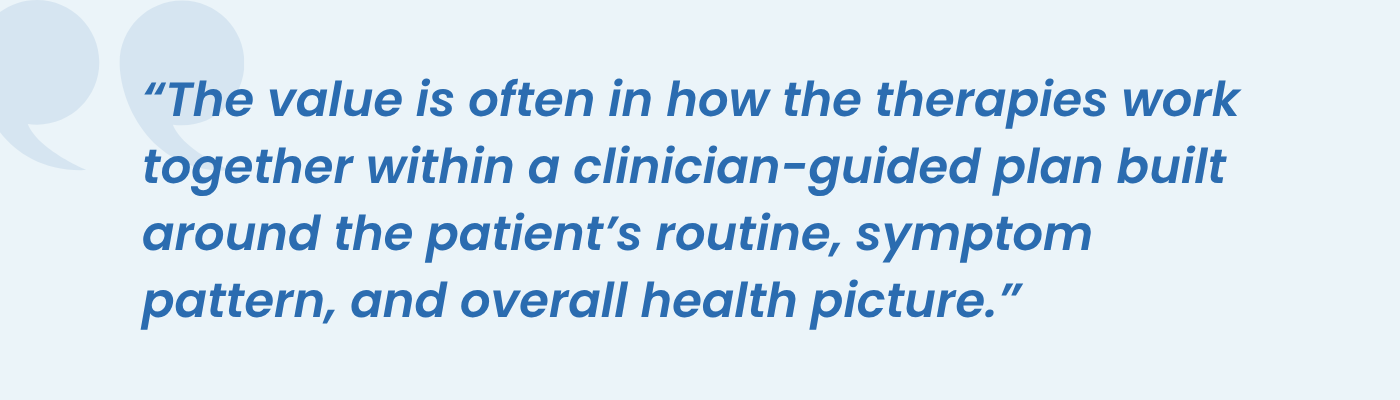 Quote on IV therapies working within a clinician-guided plan around the patient