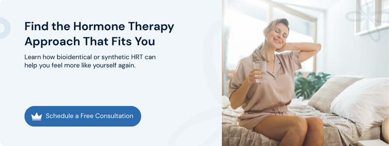 Relaxed woman stretching her neck on bed conveying renewed hormone therapy wellness
