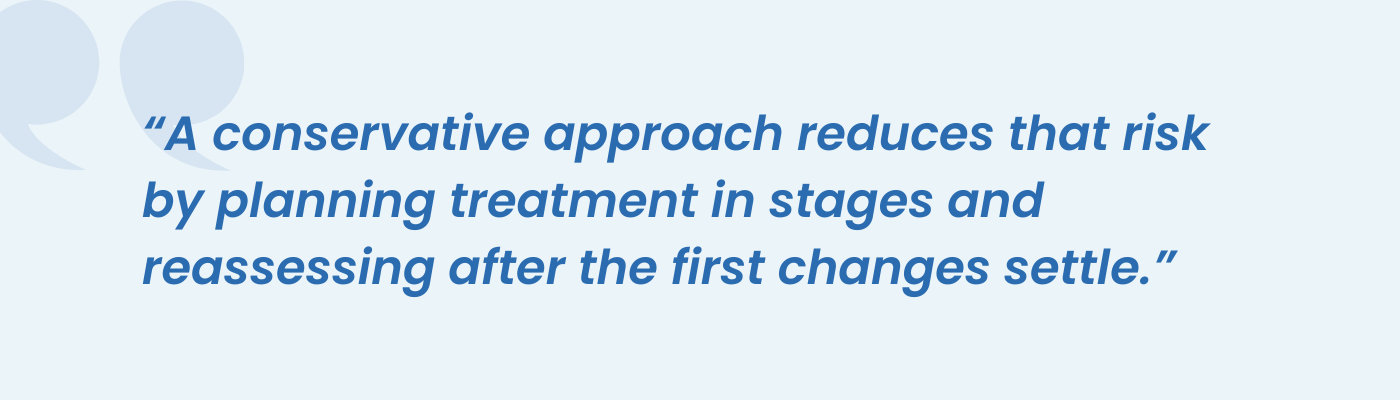 Pull quote on a conservative staged approach to cosmetic injectable treatment in Florida