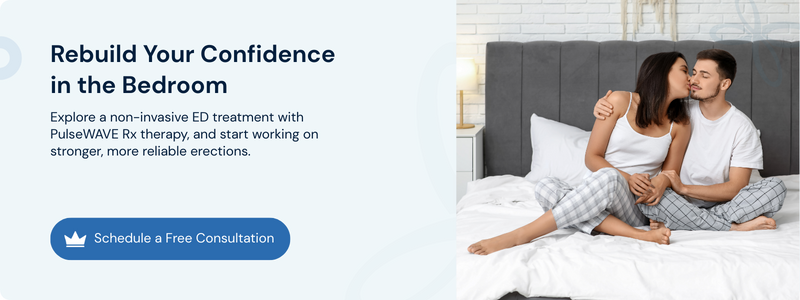 PulseWAVE Rx banner inviting men to schedule a free ED consultation